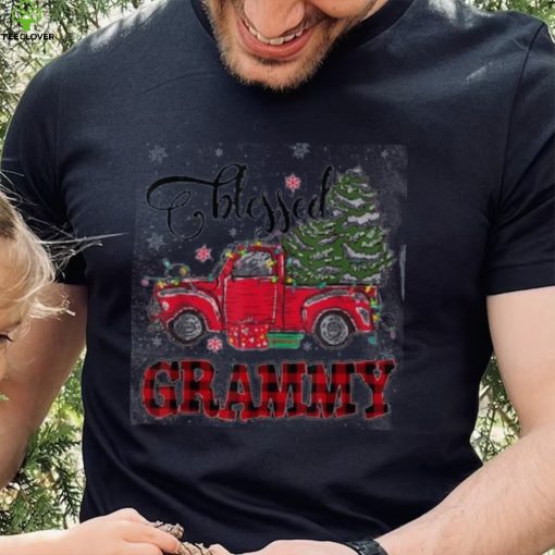 Blessed Grammy Funny Christmas Family Lights Truck Red Tree Shirt