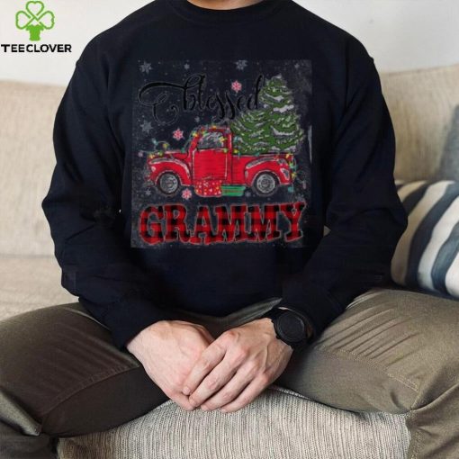 Blessed Grammy Funny Christmas Family Lights Truck Red Tree Shirt