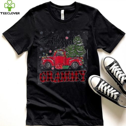 Blessed Grammy Funny Christmas Family Lights Truck Red Tree Shirt