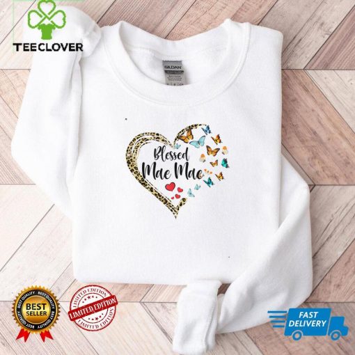 Blessed Mae Mae Butterfly Heart Leopard Mae Mae T Shirt Sweater Shirt