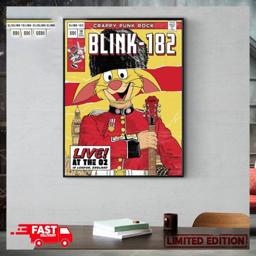 Blink 182 Event Poster Thursday October 12 2023 Live At The O2 London United Kingdom World Tour Crappy Punk Rock Poster Canvas