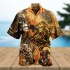 Bear Drinking Beer Green Tropical Unisex Hawaiian Shirts