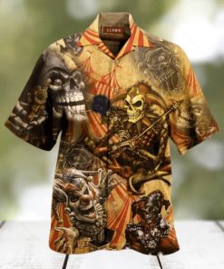 Blood A King In Heart Clown Skull Hawaiian Shirt