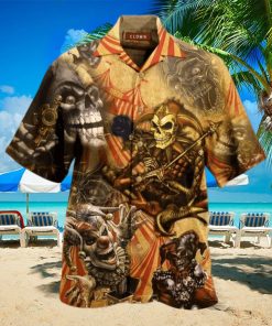 Blood A King In Heart Clown Skull Hawaiian Shirt