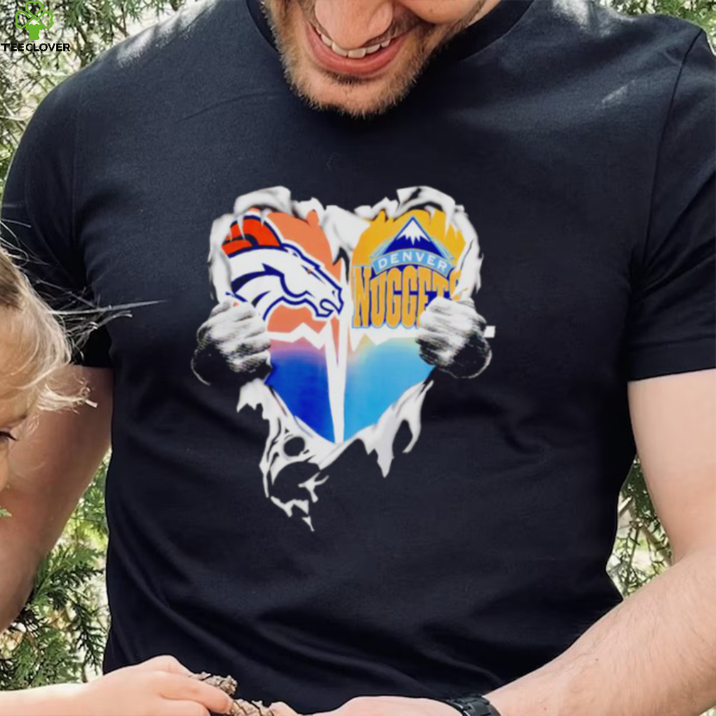 Blood Inside Heart Denver Broncos and Denver Nuggets shirt Blood Inside Heart Denver Broncos and Denver Nuggets shirt