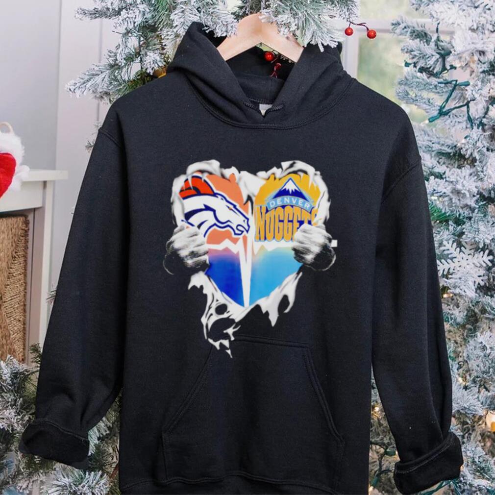 Blood Inside Heart Denver Broncos and Denver Nuggets shirt Blood Inside Heart Denver Broncos and Denver Nuggets shirt