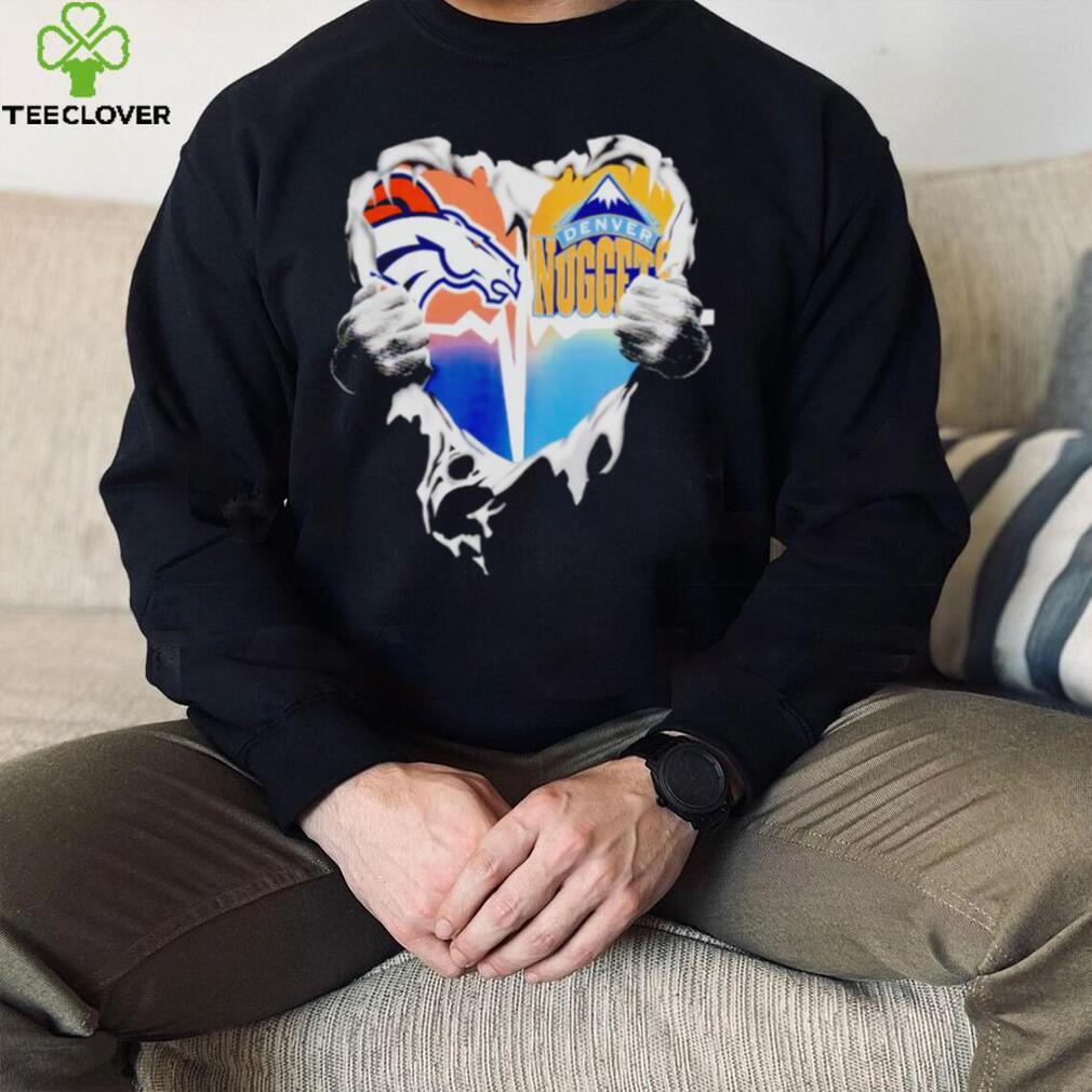 Blood Inside Heart Denver Broncos and Denver Nuggets shirt Blood Inside Heart Denver Broncos and Denver Nuggets shirt