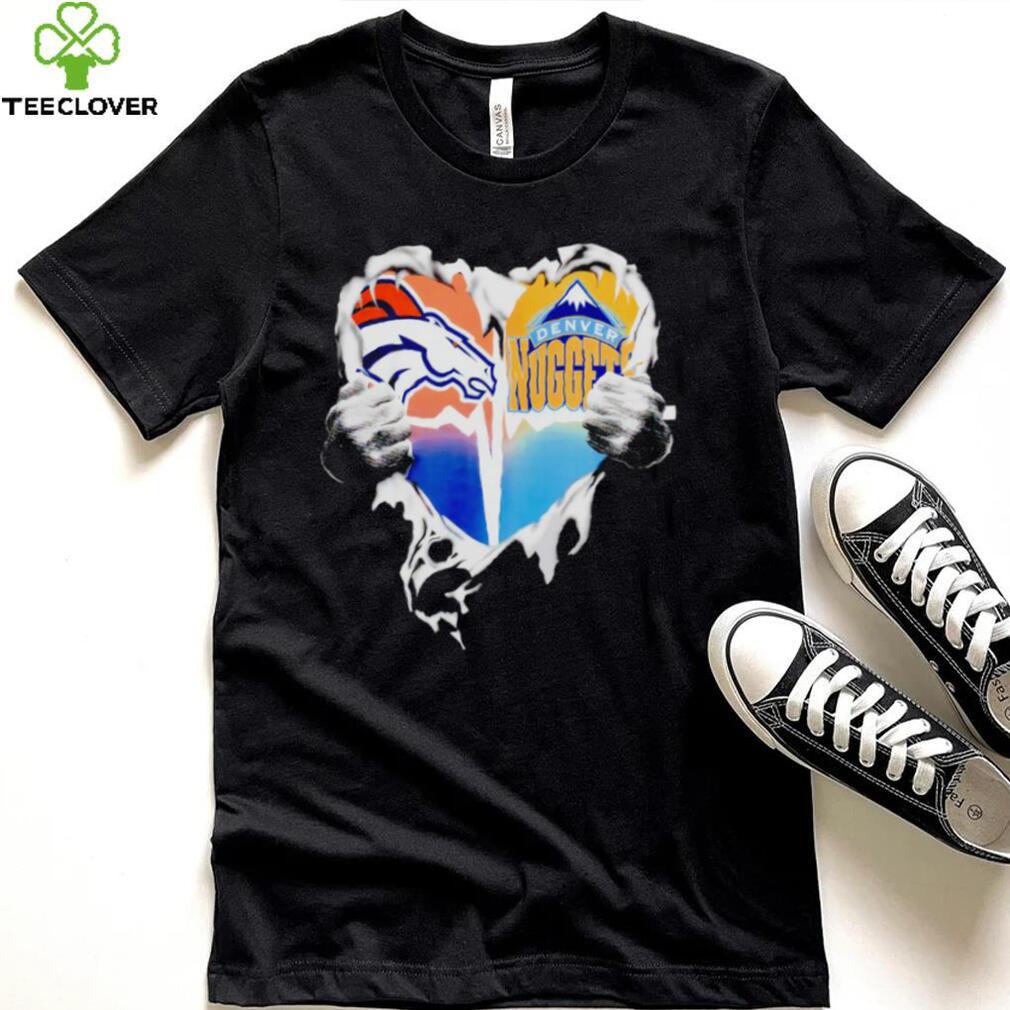 Blood Inside Heart Denver Broncos and Denver Nuggets shirt Blood Inside Heart Denver Broncos and Denver Nuggets shirt
