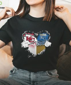 Blood Inside Kansas City Chiefs And Kansas City Royals Heart T Shirt