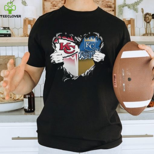 Blood Inside Kansas City Chiefs And Kansas City Royals Heart T Shirt