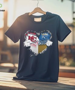 Blood Inside Kansas City Chiefs And Kansas City Royals Heart T Shirt