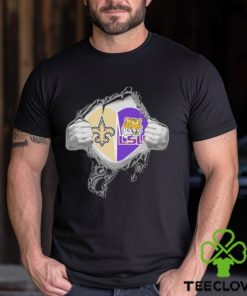 Blood Inside Me New Orleans Saints And LSU Tigers It's In My Heart T Shirt  - Teeclover