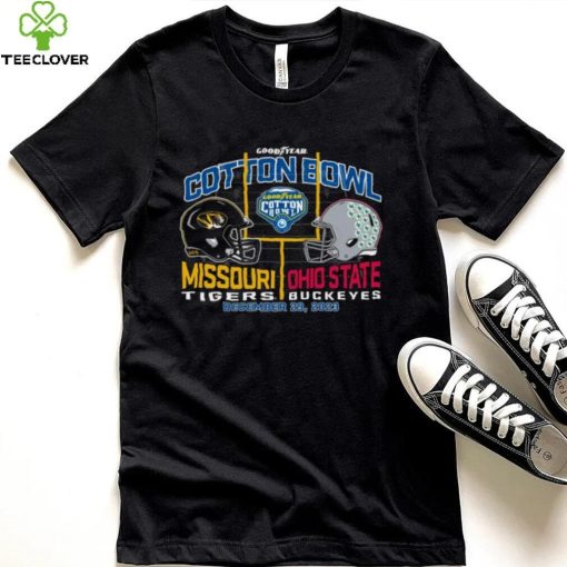 Blue 84 Adult 2023 Cotton Bowl Missouri Tigers vs. Ohio State Buckeyes Dueling T Shirt