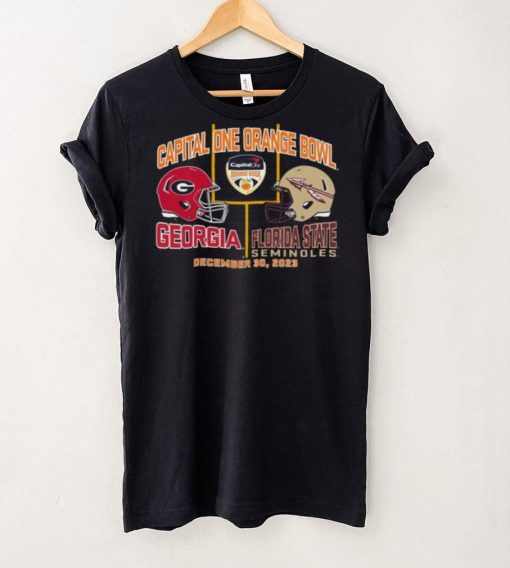 Blue 84 Adult 2023 Orange Bowl Georgia Bulldogs vs. Florida State Seminoles Dueling T Shirt