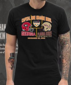 Blue 84 Adult 2023 Orange Bowl Georgia Bulldogs vs. Florida State Seminoles Dueling T Shirt