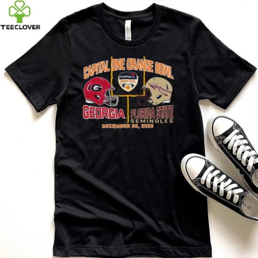 Blue 84 Adult 2023 Orange Bowl Georgia Bulldogs vs. Florida State Seminoles Dueling T Shirt