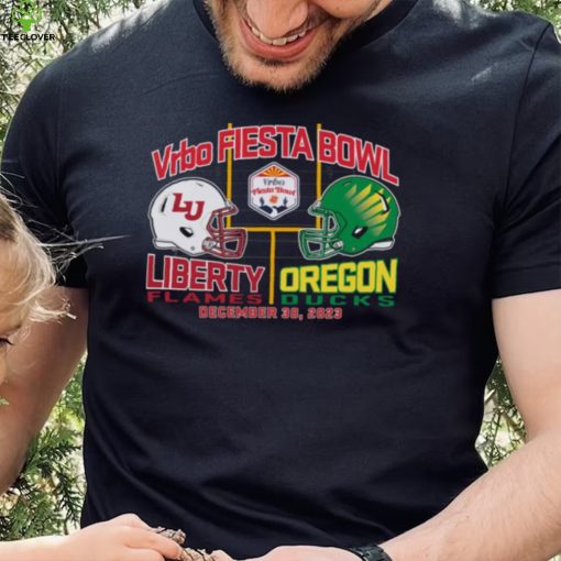 Blue 84 Adult 2024 Fiest Bowl Liberty Flames vs. Oregon Ducks Dueling T Shirt