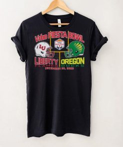 Blue 84 Adult 2024 Fiest Bowl Liberty Flames vs. Oregon Ducks Dueling T Shirt