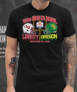 Blue 84 Adult 2024 Fiest Bowl Liberty Flames vs. Oregon Ducks Dueling T Shirt