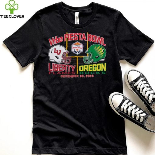 Blue 84 Adult 2024 Fiest Bowl Liberty Flames vs. Oregon Ducks Dueling T Shirt