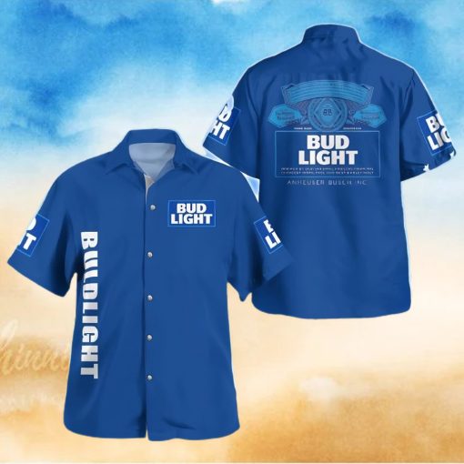 Blue Aloha Bud Light Hawaiian Shirt Beer Lovers Gift