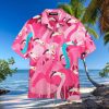 Blue And Pink Flamingo Hawaiian Shirts