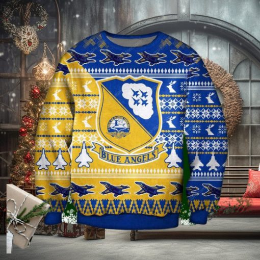 Blue Angels Air Force Knitted Ugly Xmas Sweater