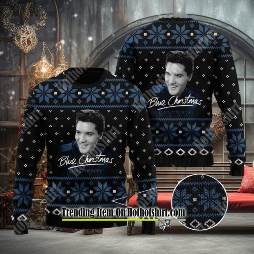 Blue Christmas Elvis Presley 3D Ugly Sweater