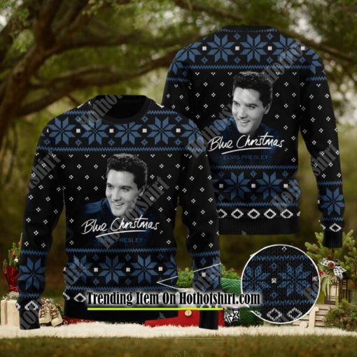 Blue Christmas Elvis Presley 3D Ugly Sweater