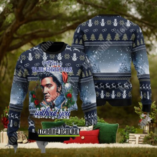 Blue Christmas Without You Elvis Presley 3D Ugly Sweater