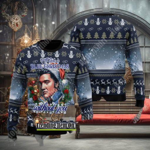 Blue Christmas Without You Elvis Presley 3D Ugly Sweater