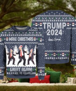 Blue Funny Trump Dancing Make Christmas Great Again Ugly Sweater