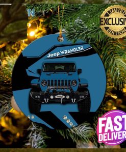 Blue Jeep Ceramic Christmas Decorations Ornament