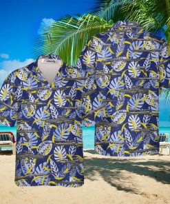 Blue Leaves And Bananas Gun Tropical Hawaiian Shirts