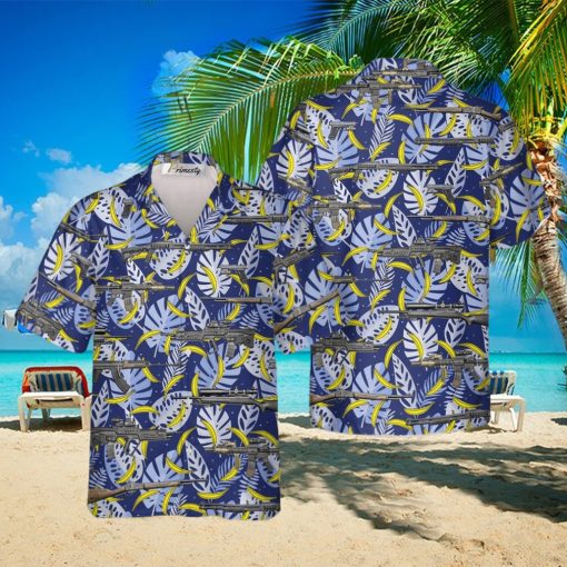 Blue Leaves And Bananas Gun Tropical Hawaiian Shirts