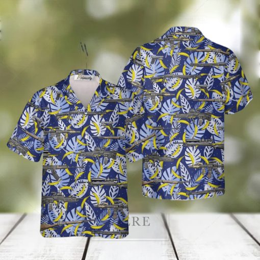 Blue Leaves And Bananas Gun Tropical Hawaiian Shirts