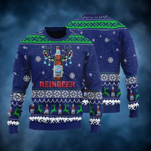 Blue Moon Reinbeer Beer Ugly Christmas Sweater, Faux Wool Sweater, International Beer Day, Gifts For Beer Lovers, Best Christmas Gifts For 2022 – Prinvity