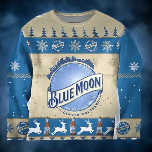 Blue Moon Ugly Christmas Sweater, Faux Wool Sweater, International Beer Day, Gifts For Beer Lovers, Best Christmas Gifts For 2022 – Prinvity