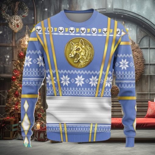 Blue Ninja Mighty Morphin Power Rangers Custom Ugly Sweater 3D Gift For Men And Women