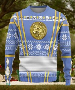 Blue Ninja Mighty Morphin Power Rangers Custom Ugly Sweater 3D Gift For Men And Women