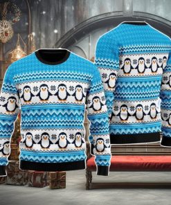 Blue Penguins Xmas Pattern Christmas Unisex Ugly Sweater