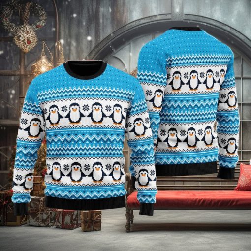 Blue Penguins Xmas Pattern Ugly Christmas Sweater Best Gift For Men And Women