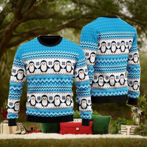 Blue Penguins Xmas Pattern Ugly Christmas Sweater Best Gift For Men And Women