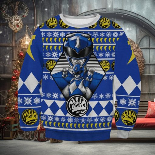 Blue Power Rangers Ugly Xmas Sweater