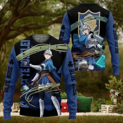 Blue Rose Charlotte Roselei Black Clover Knitted Ugly Xmas Sweater