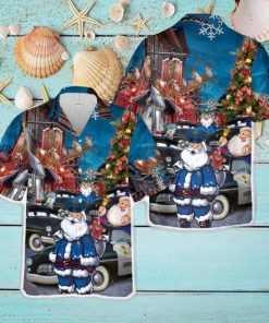 Blue Santa Sheriffs Merry Christmas Hawaiian Shirt Men And Women Gift Aloha Beach Holiday