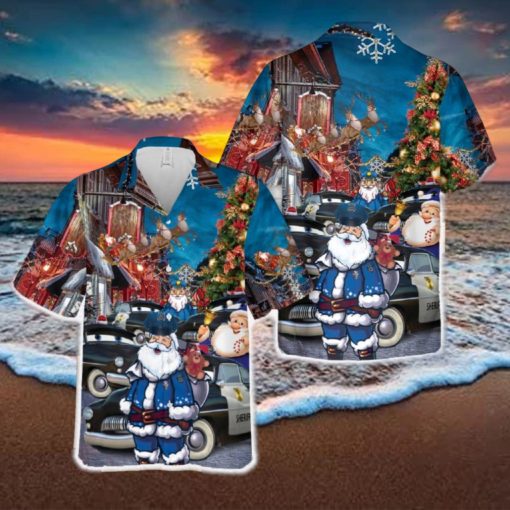 Blue Santa Sheriffs Merry Christmas Hawaiian Shirt Men And Women Gift Aloha Beach Holiday