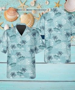 Blue Tropical Skull With Coconut Tree Hawaiian Shirt Style Gift