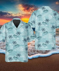 Blue Tropical Skull With Coconut Tree Hawaiian Shirt Style Gift