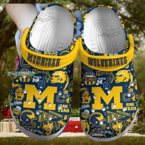 Blue and Yellow NCAA Michigan Wolverines Crocs 1